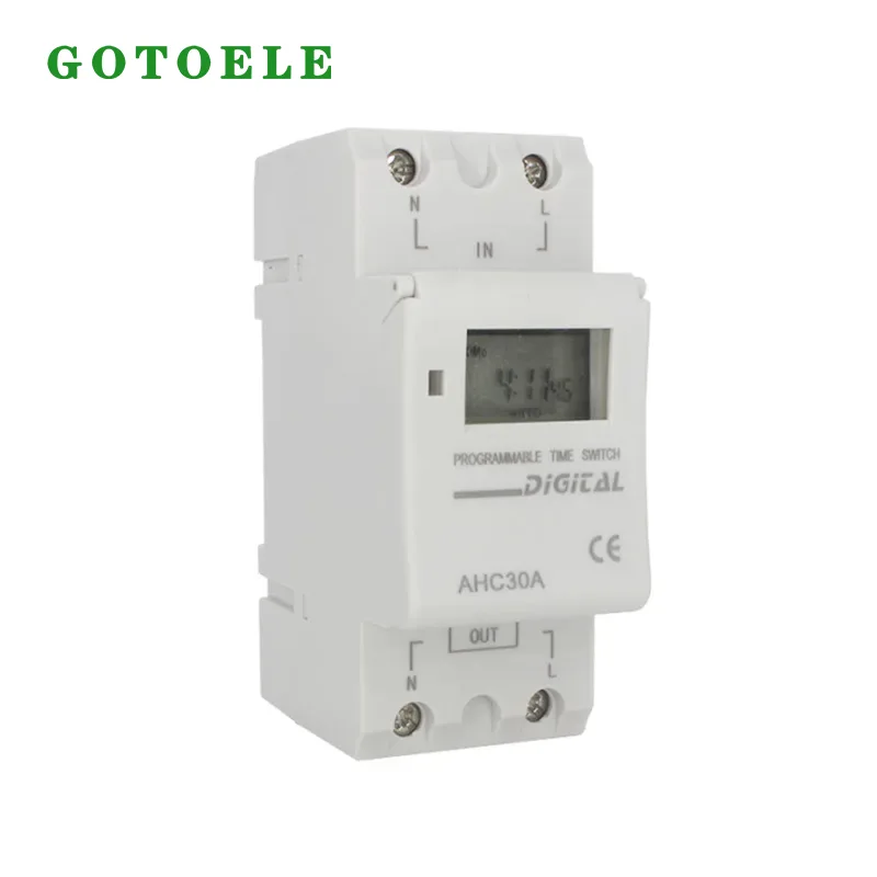Minuterie numérique Programmable hebdomadaire sur rail DIN AHC30A